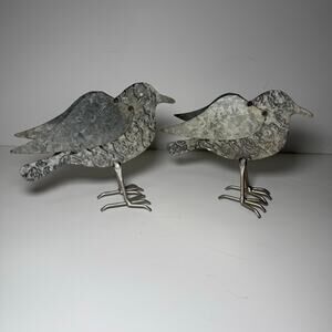 Two Metal Bird Figurines